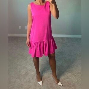 BCBG Max Azria Hot Pink Drop Waist Dress Size M
